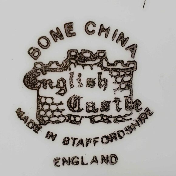 English Castle Teacup and Saucer Pink Roses Vintage - Picture 8 of 9